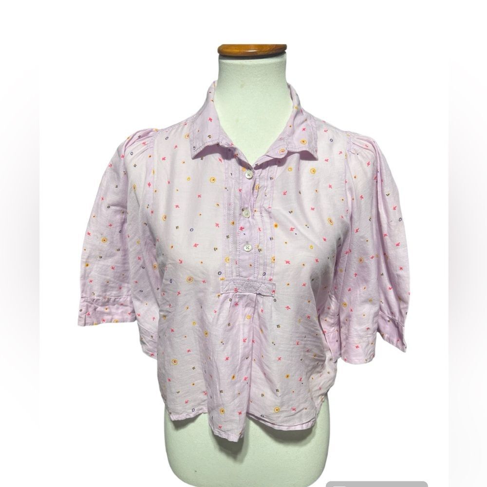 Anthropologie Maeve cropped blouse X-Small